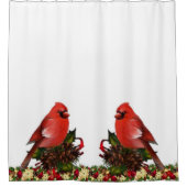 kerstvogels met douwergordijn douchegordijn (Voorkant)