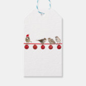 Kerstvogels mussen cadeaulabel (Voorkant)