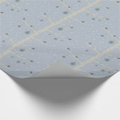 Kerstvogels op boomtak, wintersneeuwvlokken. cadeaupapier (Hoek)