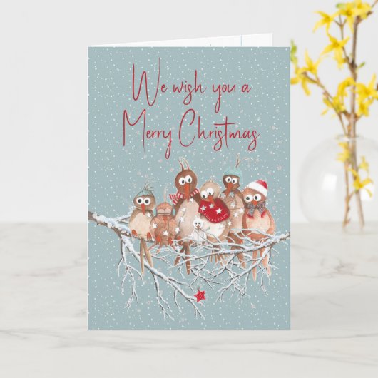 Kerstvogels op een bijkantoor kaart (Gele Bloem)