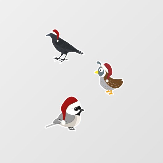 kerstvogels raamsticker (Vel)