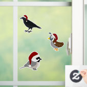 kerstvogels raamsticker (Huis)