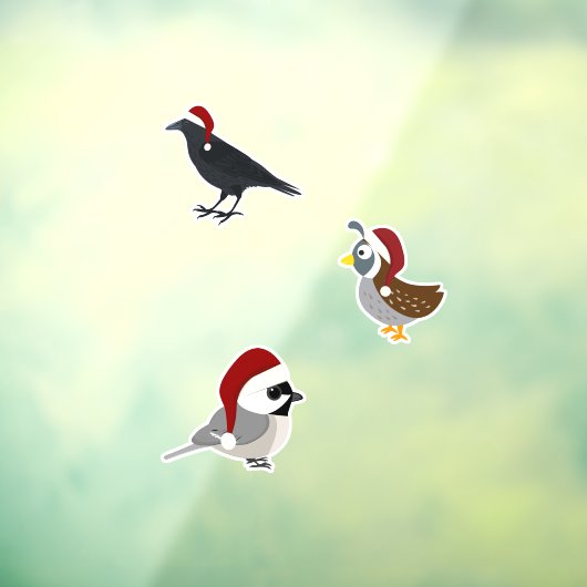 kerstvogels raamsticker (Vel 3)