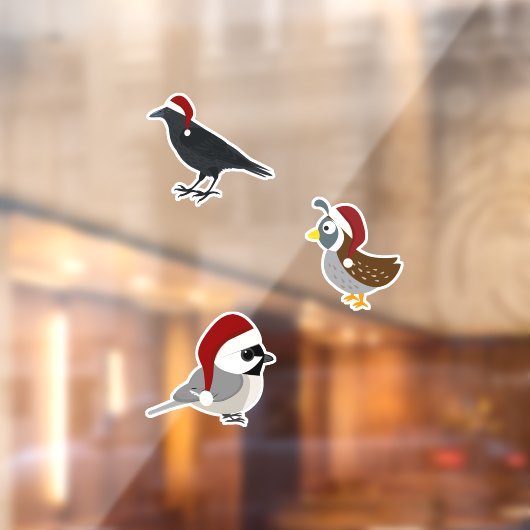 kerstvogels raamsticker (Vel 2)