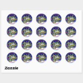 kerstvogels ronde sticker (Vel)