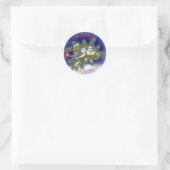 kerstvogels ronde sticker (Tas)