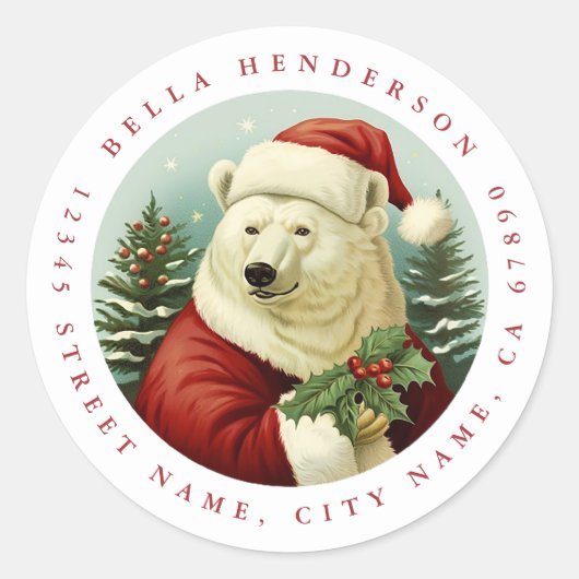 Kerstvogels Ronde Stickers (Voorkant)