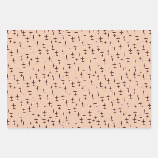 Kerstvogels, sterren en bessen op licht inpakpapier vel (Voorkant 3)