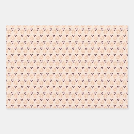 Kerstvogels, sterren en bessen op licht inpakpapier vel (Voorkant 2)