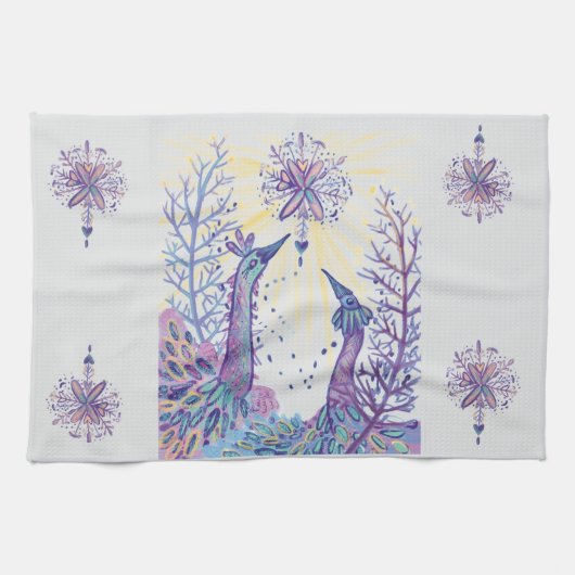 kerstvogels theedoek (Horizontaal)