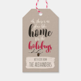 Kerstvogels 'Thuis voor de Feestdagen' persoonlijk Cadeaulabel