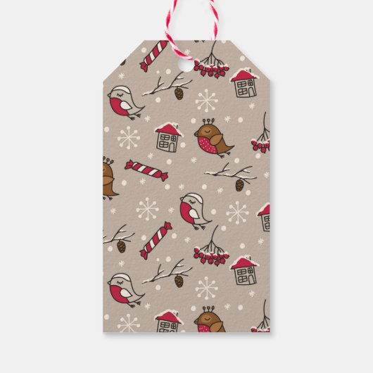 Kerstvogels 'Thuis voor de Feestdagen' persoonlijk Cadeaulabel (Achterkant)