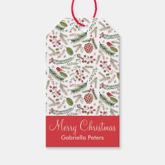 Kerstvogels van dennenhout | Cadeautags Cadeaulabel (Voorkant)