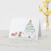 kerstvolle koeien voor het versieren van boomblaze kaart (Gele Bloem)