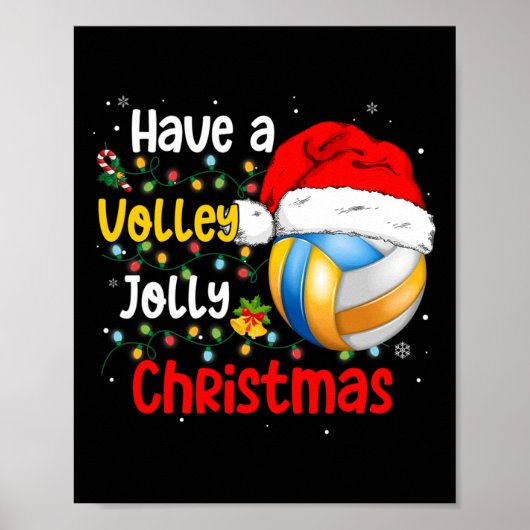 Kerstvolleybal heeft een volleybal met kerst poster (Voorkant)