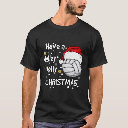 Kerstvolleybal heeft een volleybal met kerst t-shirt (Voorkant)