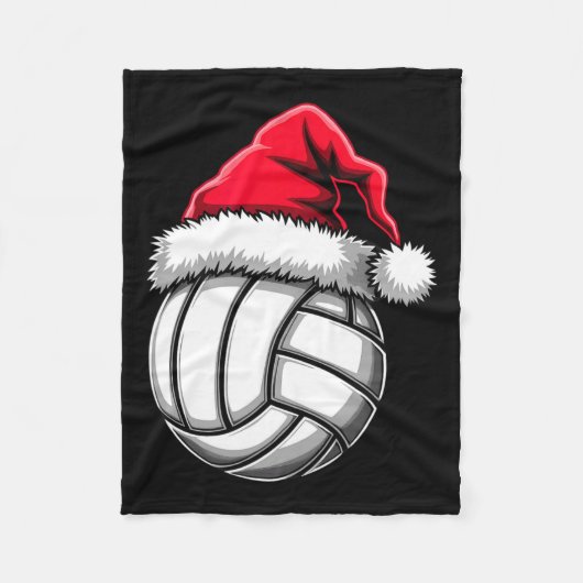 Kerstvolleybal Santa Hat 2 Fleece Deken (Voorkant)