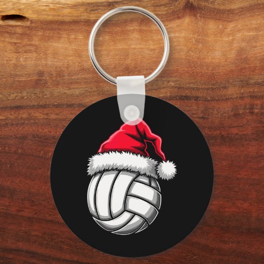 Kerstvolleybal Santa Hat 2 Sleutelhanger (Voorkant)
