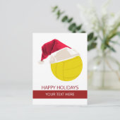 Kerstvolleybal Santa Hat briefkaarten (Staand voorkant)