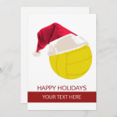 Kerstvolleybalball Santa Hat-Wenskaarten Feestdagenkaart (Voorkant / Achterkant)