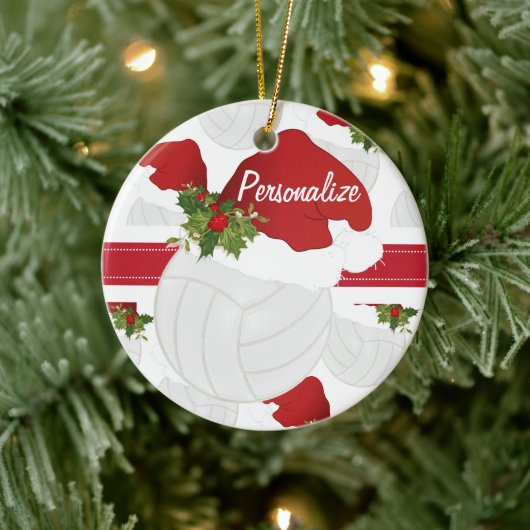 Kerstvolleyball Persoonlijke versiering Keramisch Ornament (Boom)