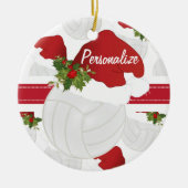 Kerstvolleyball Persoonlijke versiering Keramisch Ornament (Voorkant)