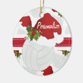 Kerstvolleyball Persoonlijke versiering Keramisch Ornament (Links)