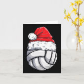 Kerstvolleyball Santa Hat Funny Sport Xm Kaart (Gele Bloem)