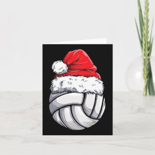 Kerstvolleyball Santa Hat Funny Sport Xm Kaart