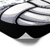 Kerstvolleyball Santa Hat Funny Sport Xm Poster (Hoek)