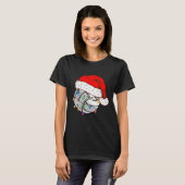 Kerstvolleyball Santa Hat Funny Sport Xm T-shirt (Voorkant volledig)