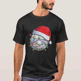 Kerstvolleyball Santa Hat Funny Xmas Pajama B T-shirt