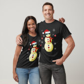 Kerstvolleyball Snowman Santa Hat Gift T-shirt (Unisex)