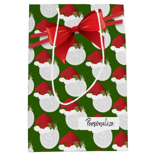 Kerstvolleybalpatroon Medium Cadeauzakje (Voorkant)