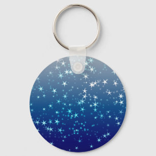 Kerstvonken Sterren Blauwe Lucht Sleutelhanger