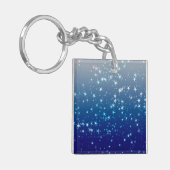 Kerstvonken Sterren Blauwe Lucht Sleutelhanger (Voorkant Links)