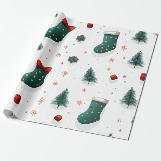 kerstvoorraad cadeaupapier (Uitgerold)