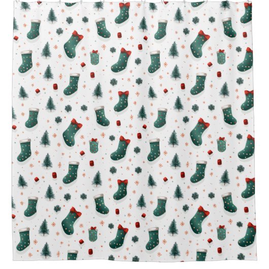 kerstvoorraad douchegordijn (Voorkant)