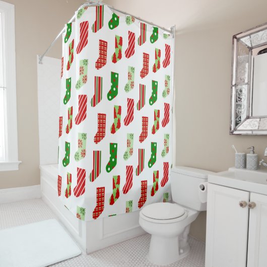 kerstvoorraad douchegordijn (In situ)