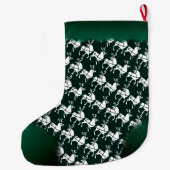 kerstvoorraad gepersonaliseerde rendierhouderij grote kerstsok (Achterkant)