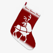 kerstvoorraad gepersonaliseerde rendierhouderij grote kerstsok (Voorkant (Hangend))