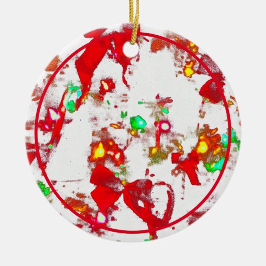 kerstvormen en kerstkleuren keramisch ornament (Voorkant)