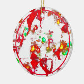 kerstvormen en kerstkleuren keramisch ornament (Links)