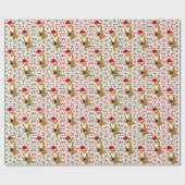 kerstvos in een Pet van de Kerstman Cadeaupapier (Vlak)