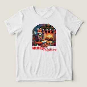Kerstvos met kousen en Holly Tri-Blend Shirt