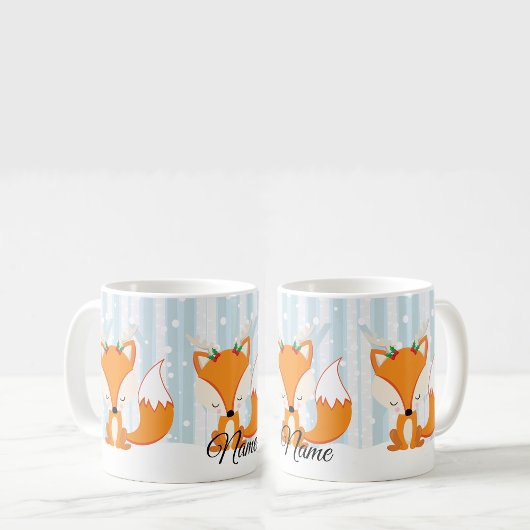 Kerstvos met rendiergewei koffiemok