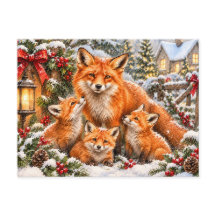 Kerstvosfamilie – Waterverf Bos