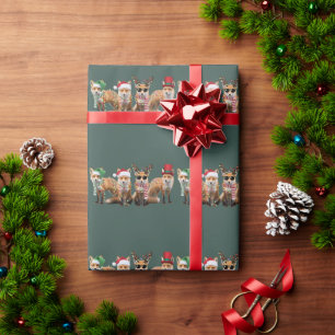 Kerstvosliefhebbers Familie Dier Kerstvakantie Cadeaupapier