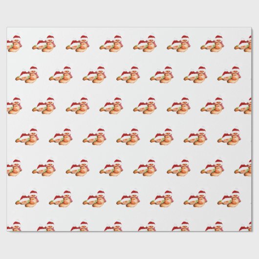 kerstvossen cadeaupapier (Vlak)