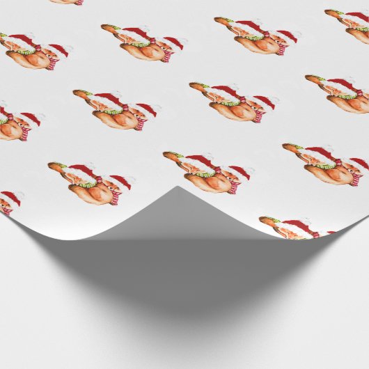 kerstvossen cadeaupapier (Hoek)